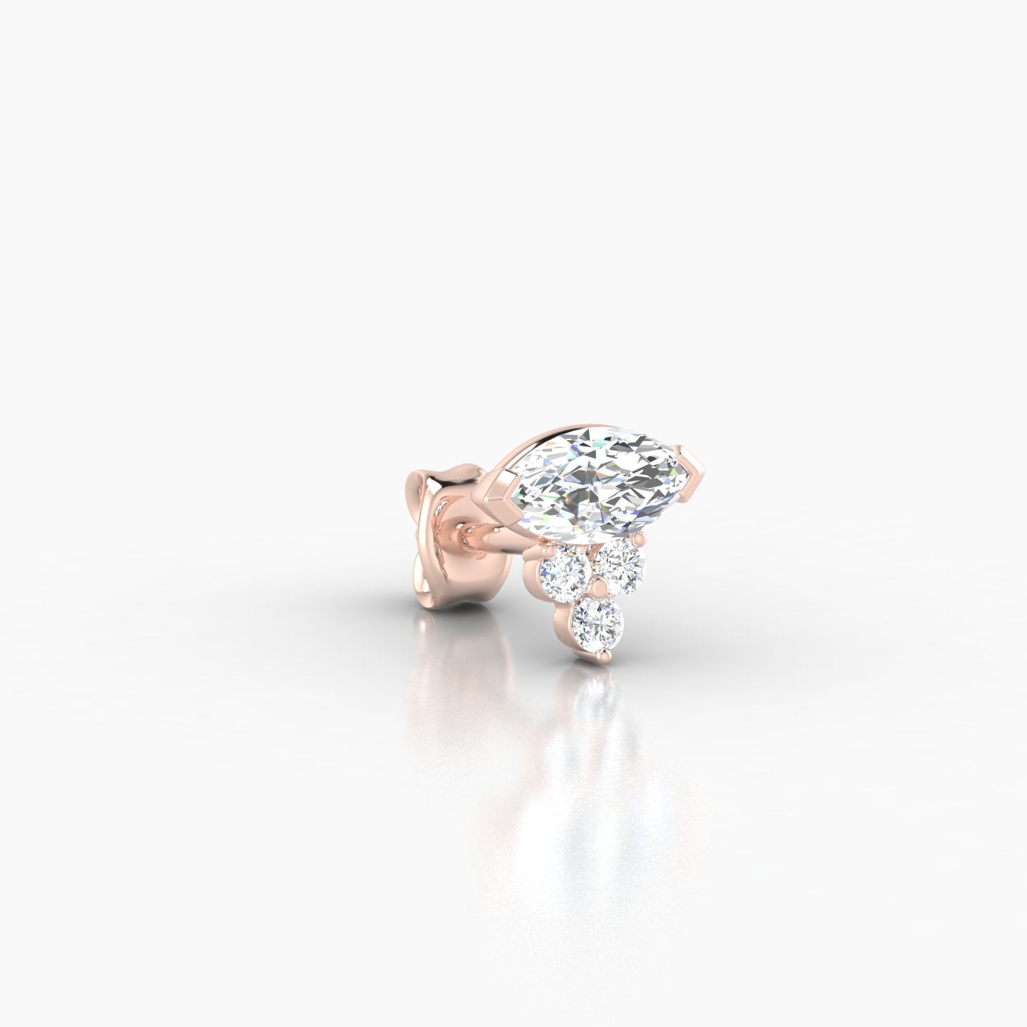 Oya | 18k Rose Gold 7 mm Diamond Earring