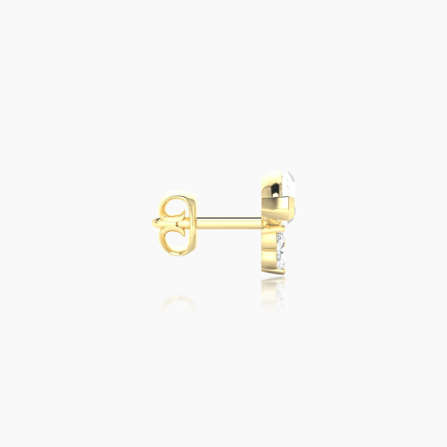 Oya | 18k Yellow Gold 7 mm Diamond Earring
