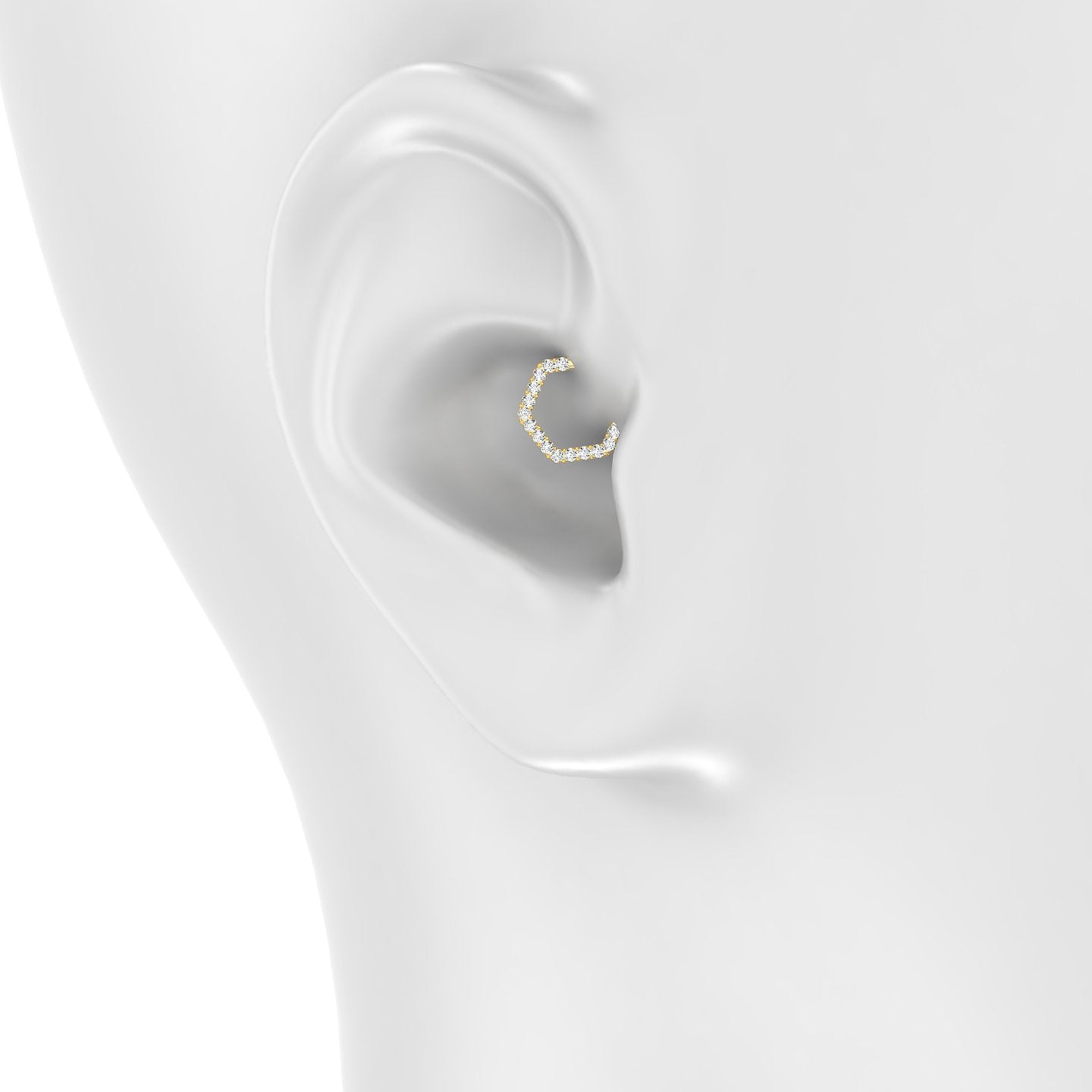 Petya | 18k Yellow Gold 6.5 mm Diamond Daith Piercing