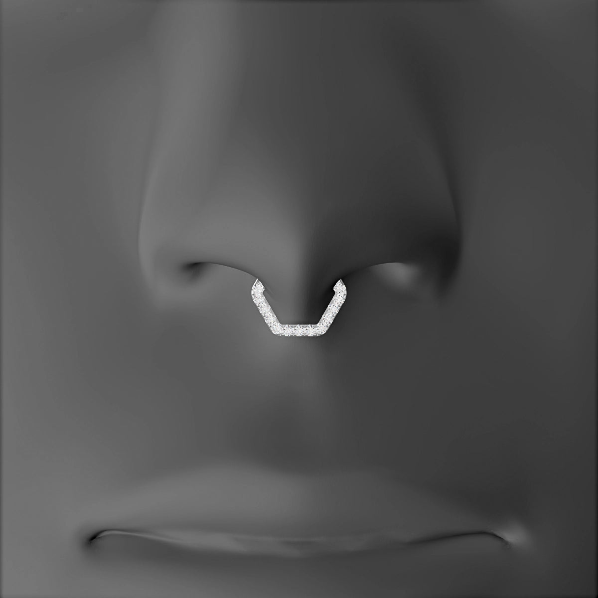 Petya | 18k White Gold 6.5 mm Diamond Septum Piercing