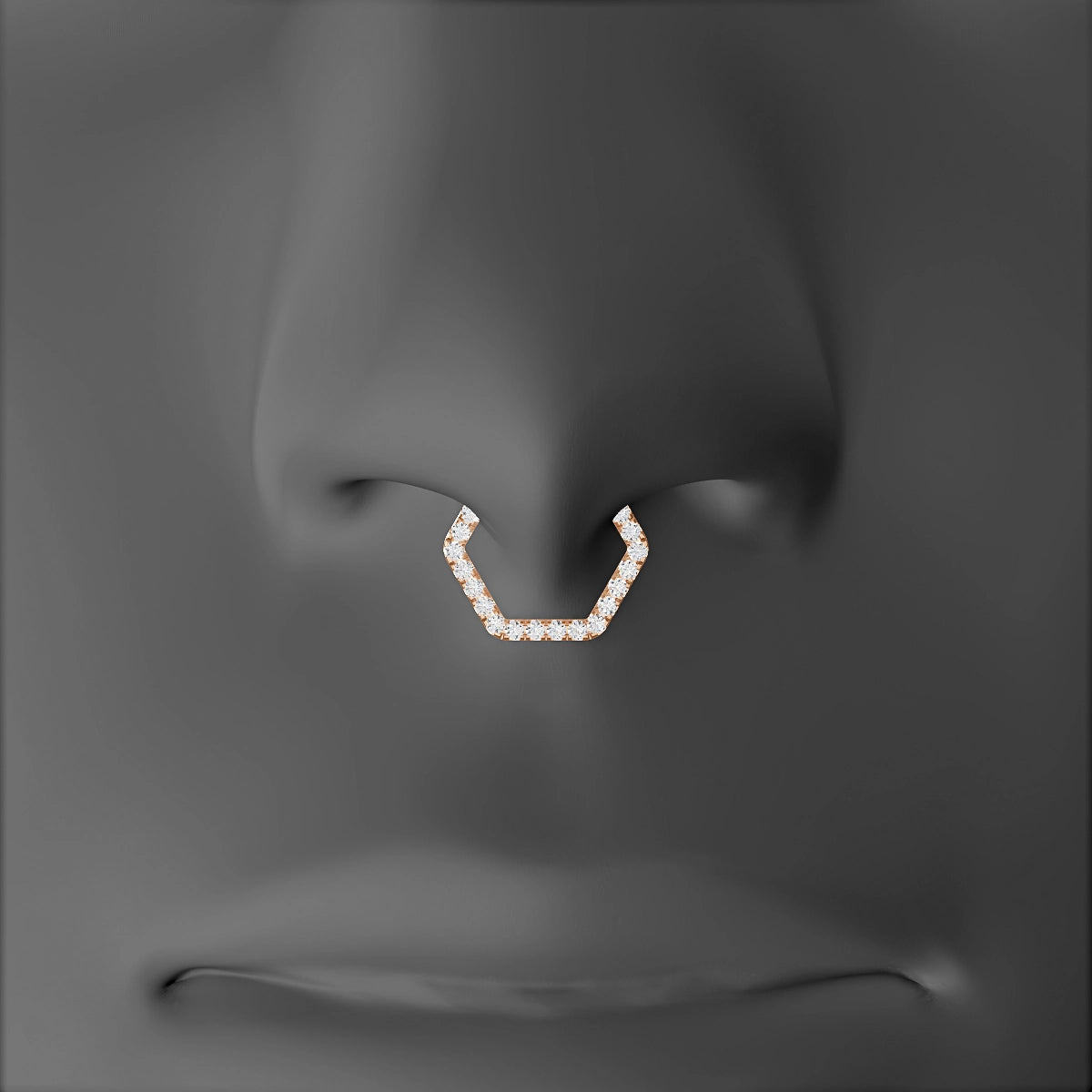 Petya | 18k Rose Gold 8 mm Diamond Septum Piercing