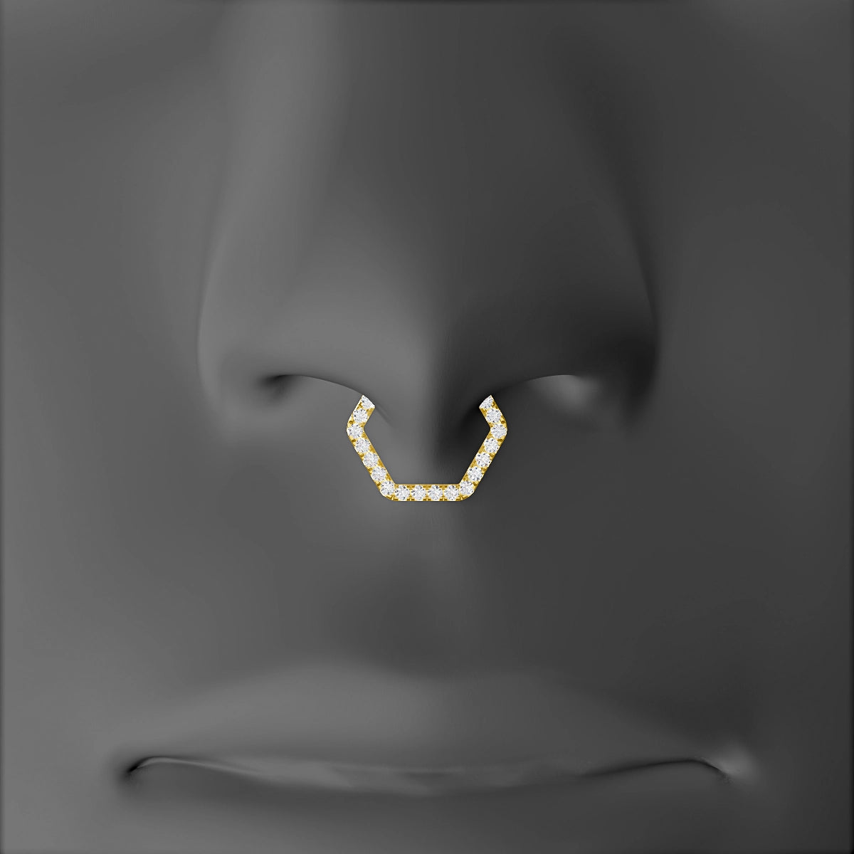 Petya | 18k Yellow Gold 8 mm Diamond Septum Piercing