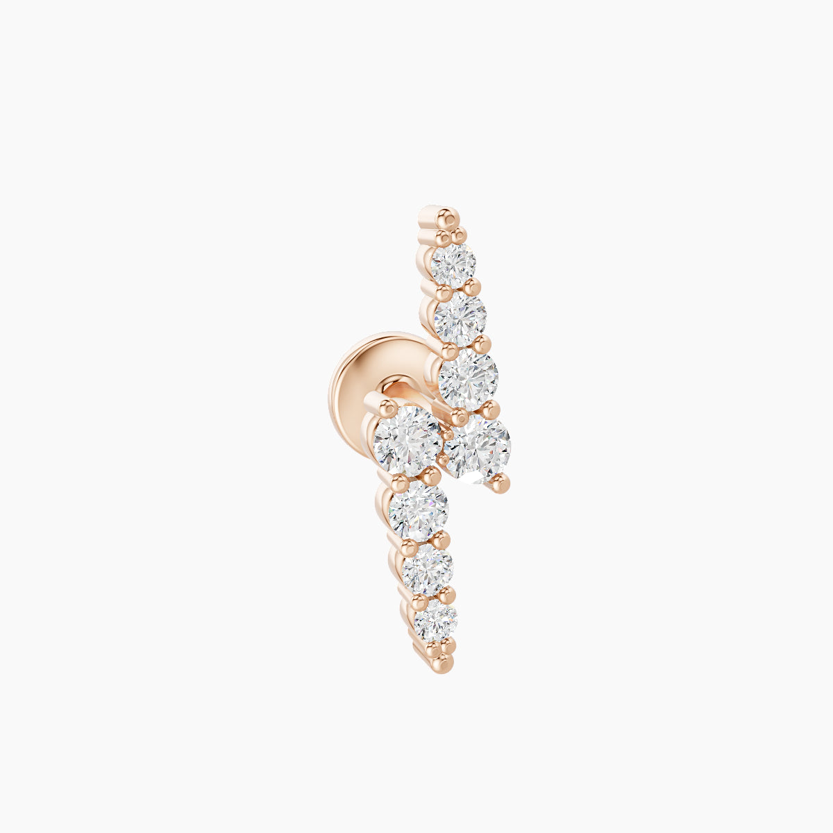 Phoebe | 18k Rose Gold 11.5 mm 5 mm Lightning Bolt Diamond Piercing