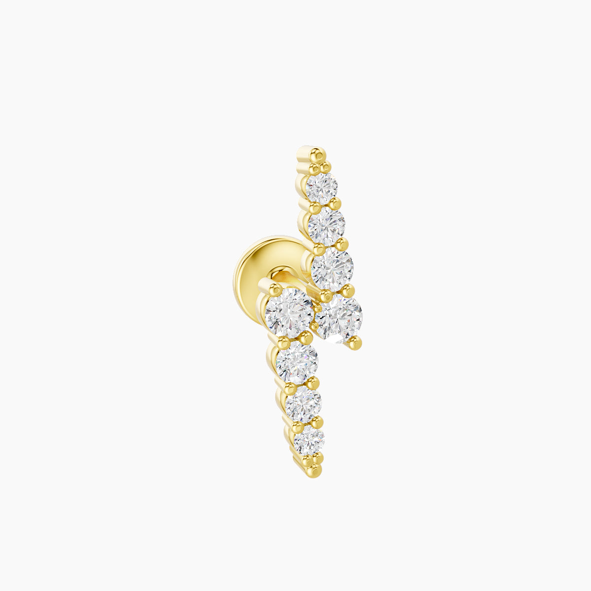 Phoebe | 18k Yellow Gold 11.5 mm 5 mm Lightning Bolt Diamond Piercing
