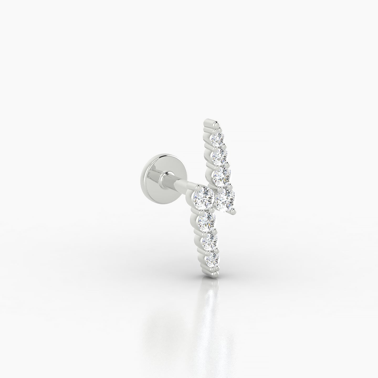 Phoebe | 18k White Gold 11.5 mm 5 mm Lightning Bolt Diamond Piercing