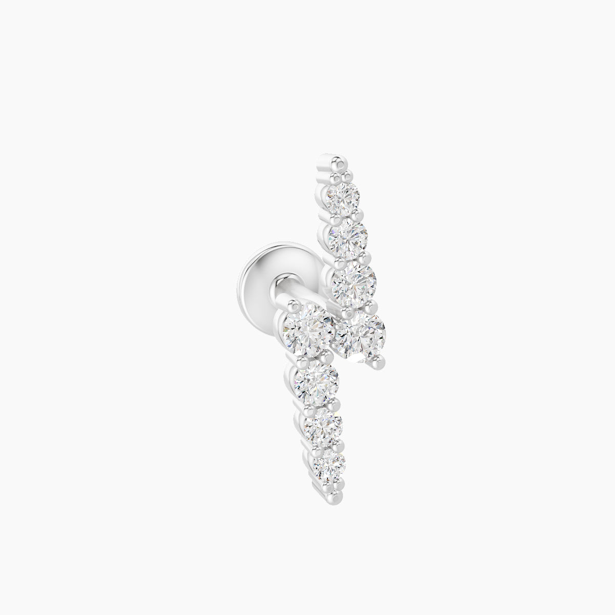 Phoebe | 18k White Gold 11.5 mm 6.5 mm Lightning Bolt Diamond Piercing