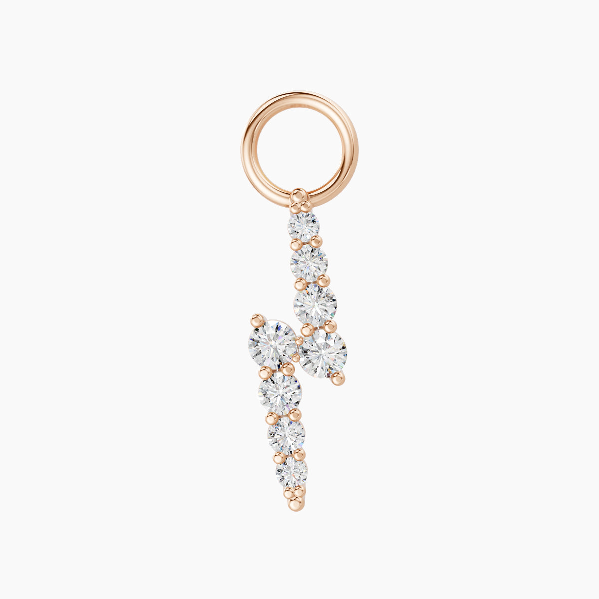 Phoebe | 18k Rose Gold 11.5 mm Lightning Bolt Diamond Charm