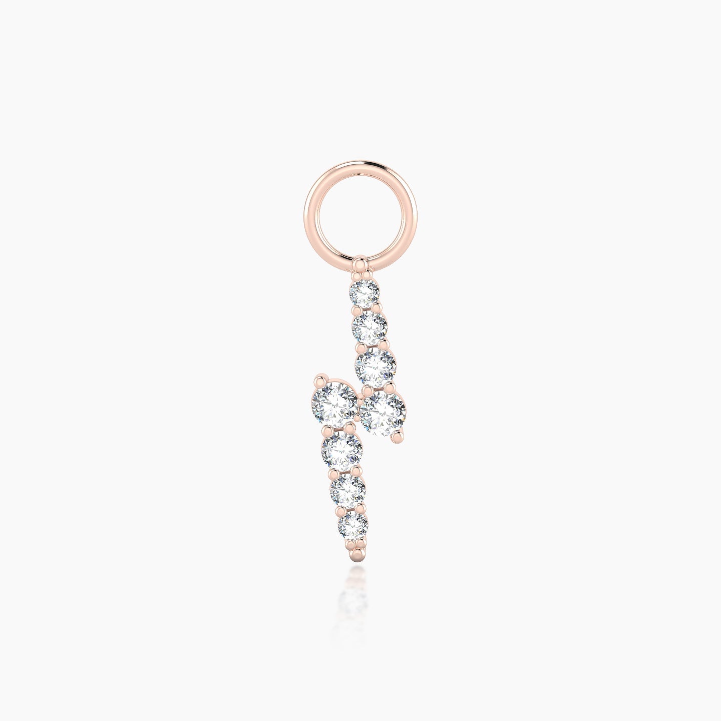 Phoebe | 18k Rose Gold 11.5 mm Lightning Bolt Diamond Charm