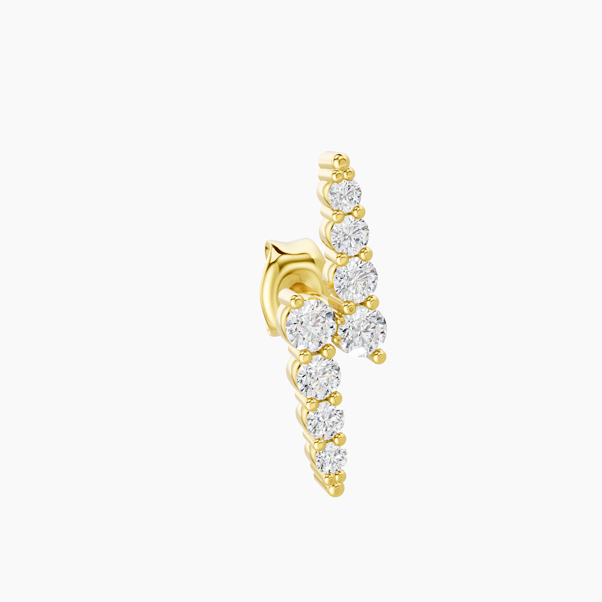 Phoebe | 18k Yellow Gold 11.5 mm Lightning Bolt Diamond Earring