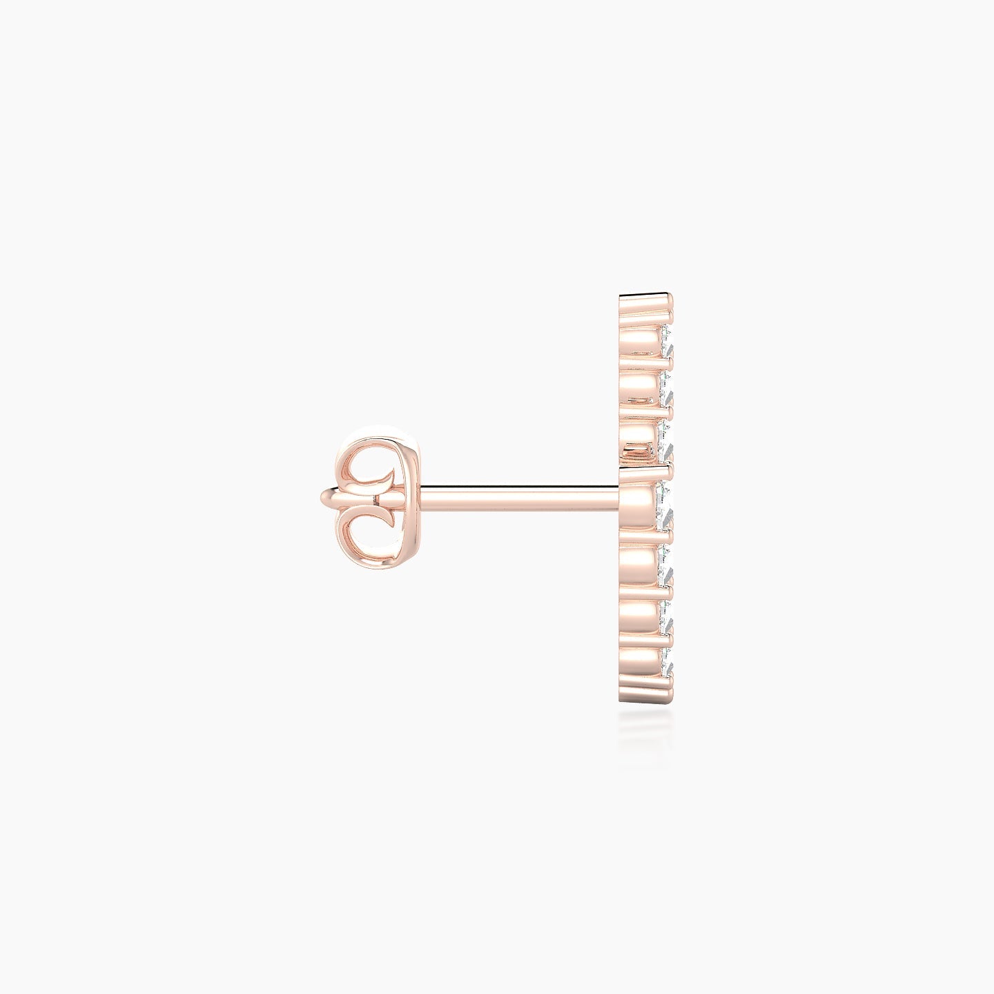 Phoebe | 18k Rose Gold 11.5 mm Lightning Bolt Diamond Earring