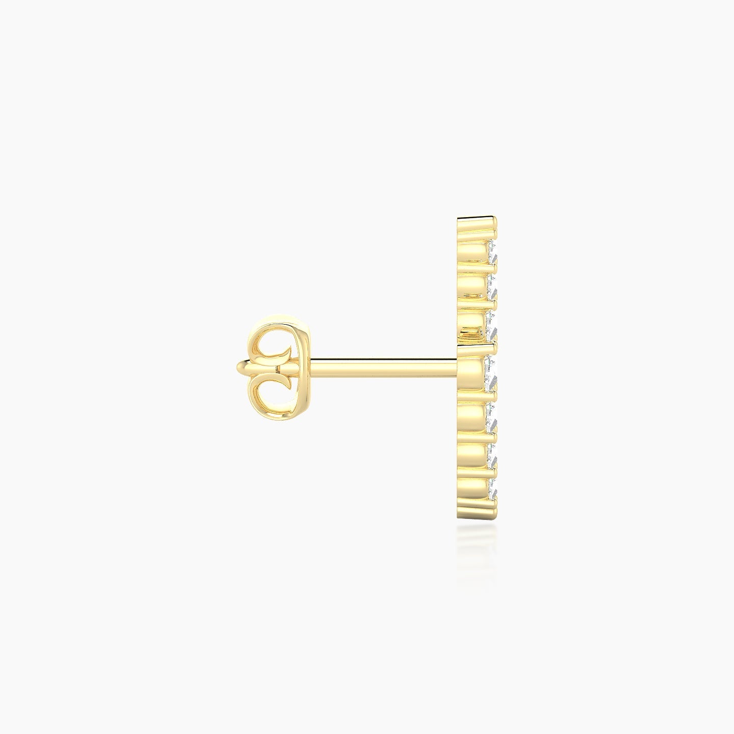 Phoebe | 18k Yellow Gold 11.5 mm Lightning Bolt Diamond Earring