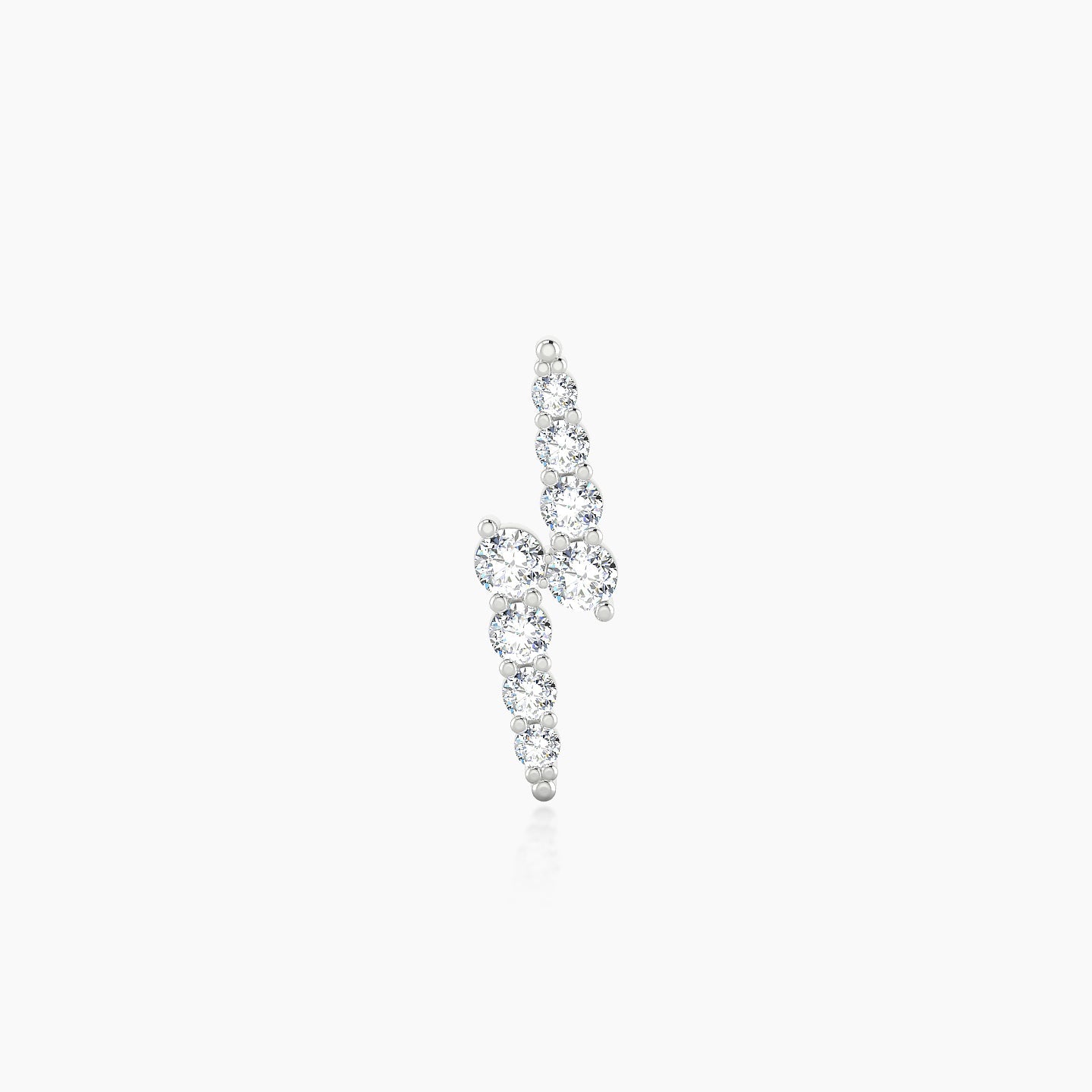 Phoebe | 18k White Gold 11.5 mm Lightning Bolt Diamond Piercing