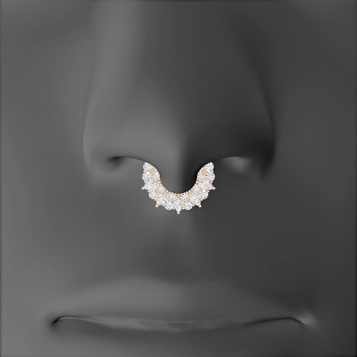 Reina | 18k Rose Gold 6.5 mm Diamond Septum Piercing