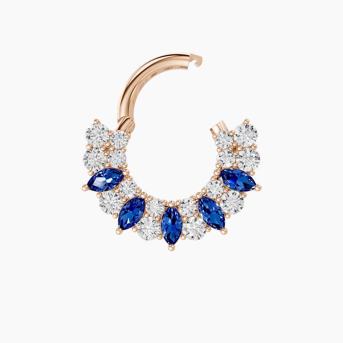 Reina | 18k Rose Gold 6.5 mm Sapphire & Diamond Septum Piercing