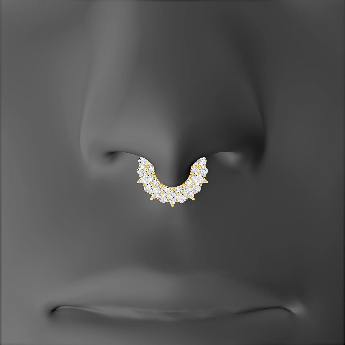 Reina | 18k Yellow Gold 6.5 mm Diamond Septum Piercing