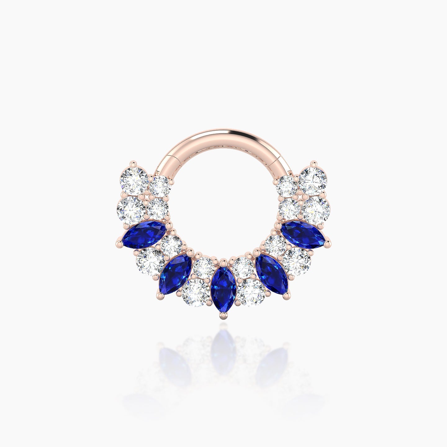 Reina | 18k Rose Gold 6.5 mm Sapphire & Diamond Septum Piercing