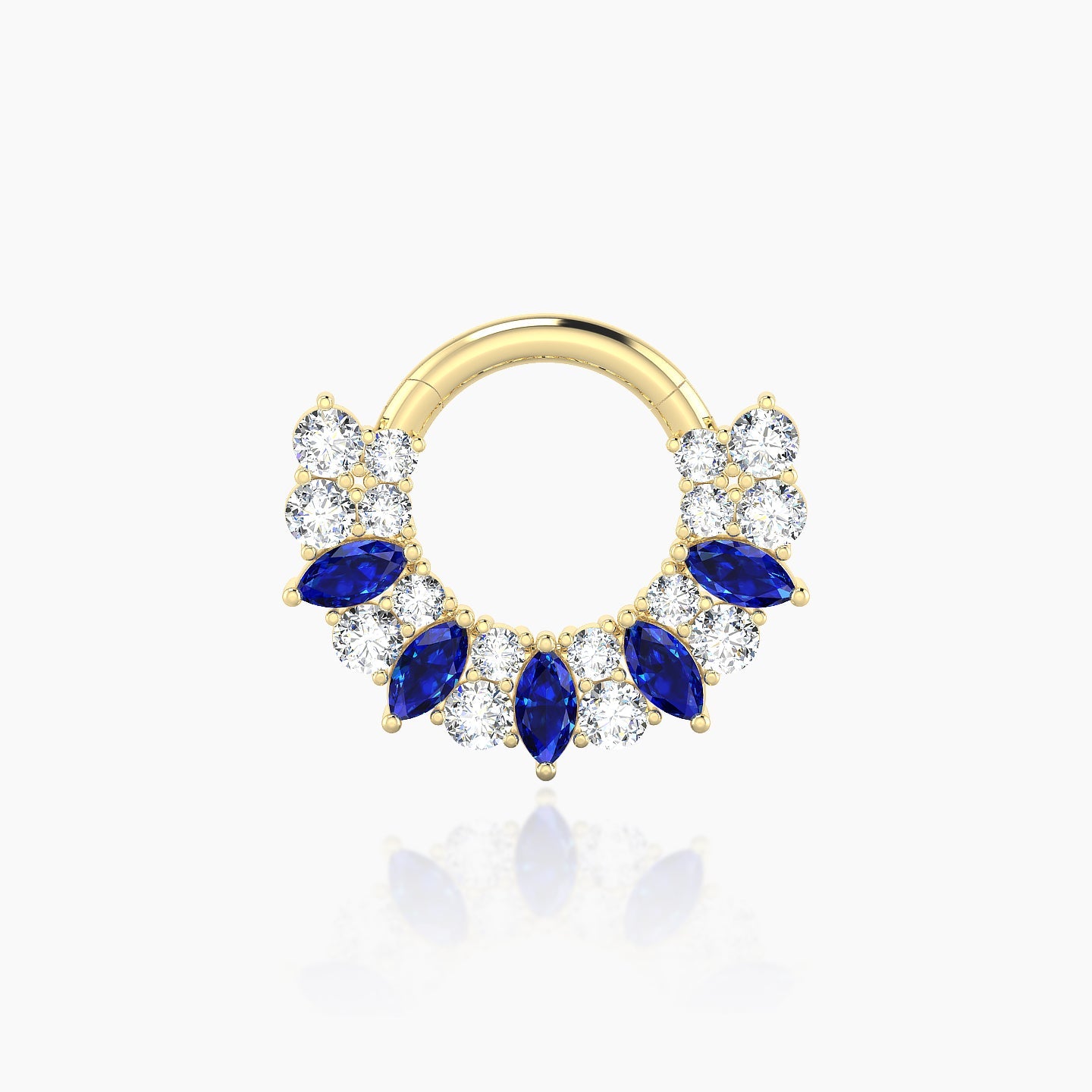 Reina | 18k Yellow Gold 6.5 mm Sapphire & Diamond Septum Piercing