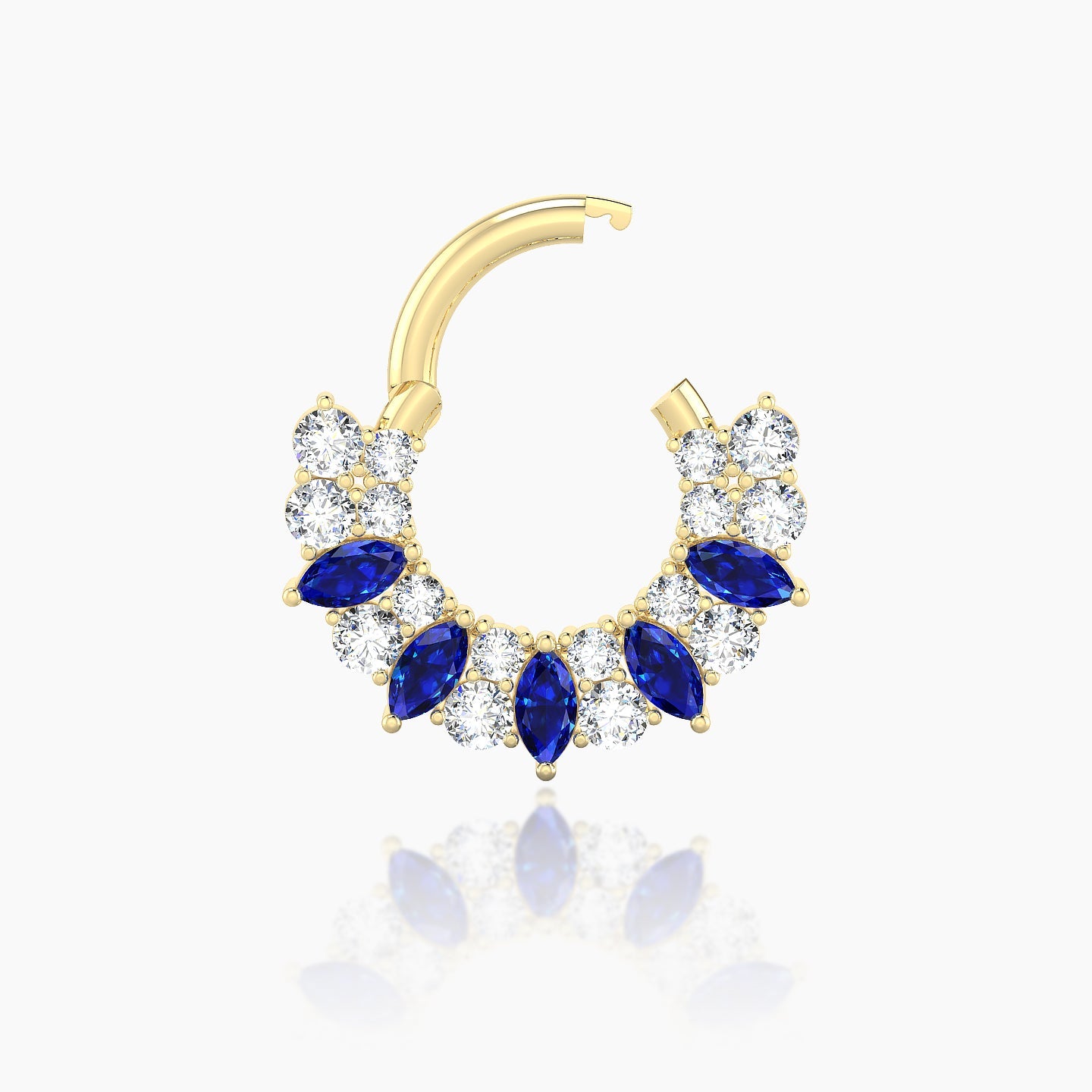 Reina | 18k Yellow Gold 6.5 mm Sapphire & Diamond Septum Piercing