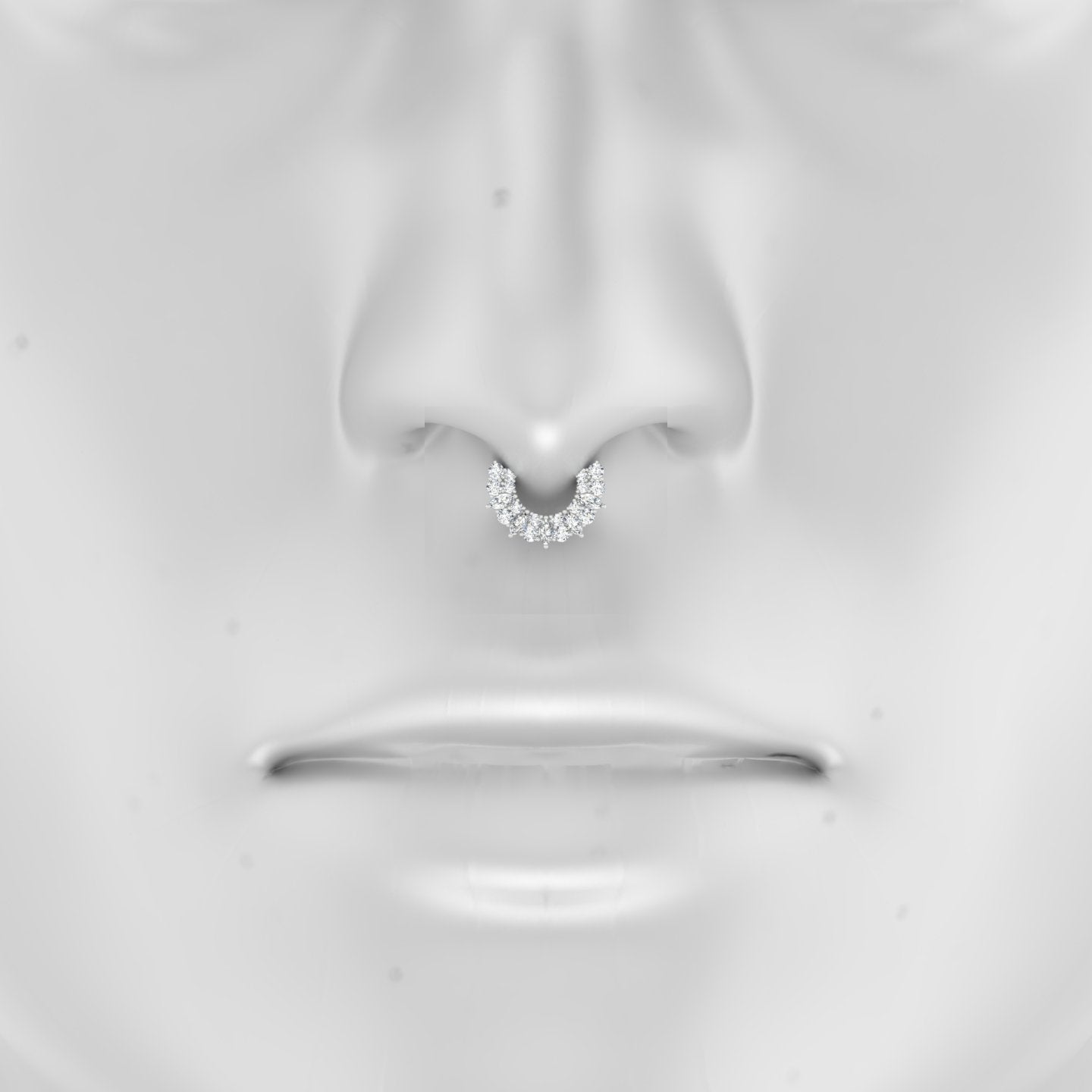 Reina | 18k White Gold 6.5 mm Diamond Septum Piercing