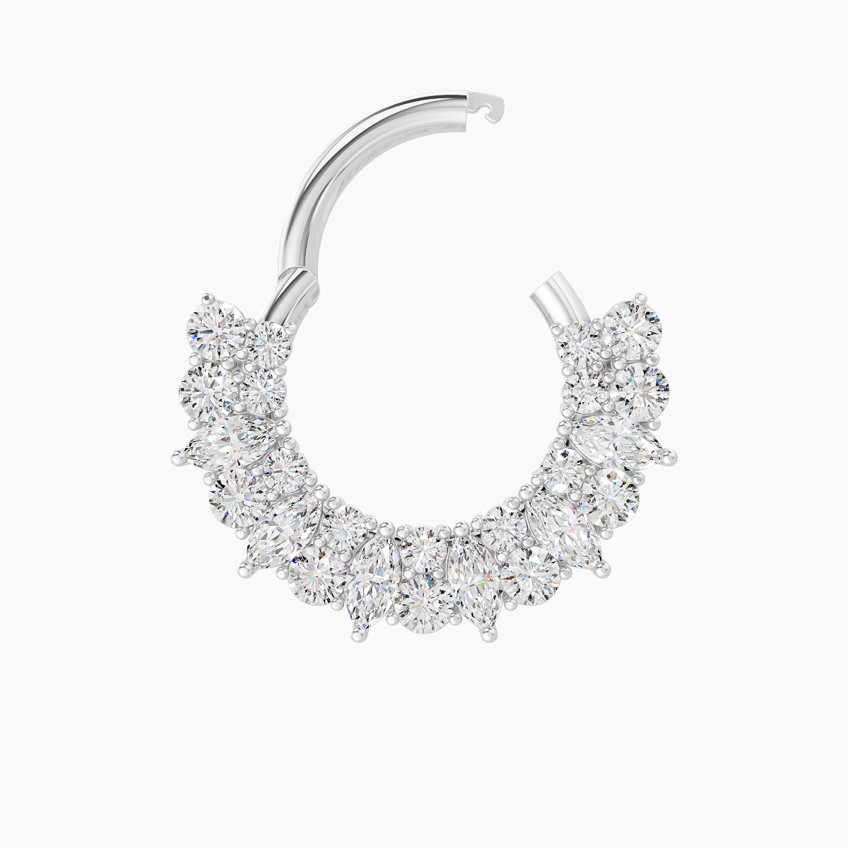 Reina | 18k White Gold 8 mm Diamond Daith Piercing