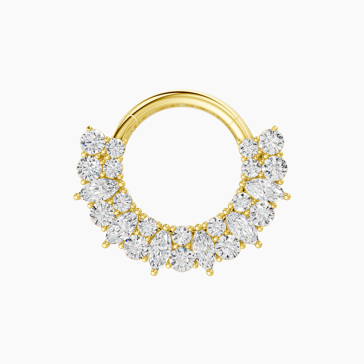 Reina | 18k Yellow Gold 8 mm Diamond Daith Piercing