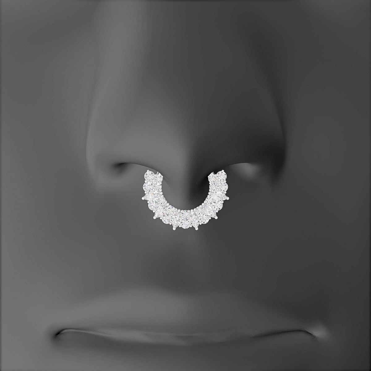 Reina | 18k White Gold 8 mm Diamond Septum Piercing