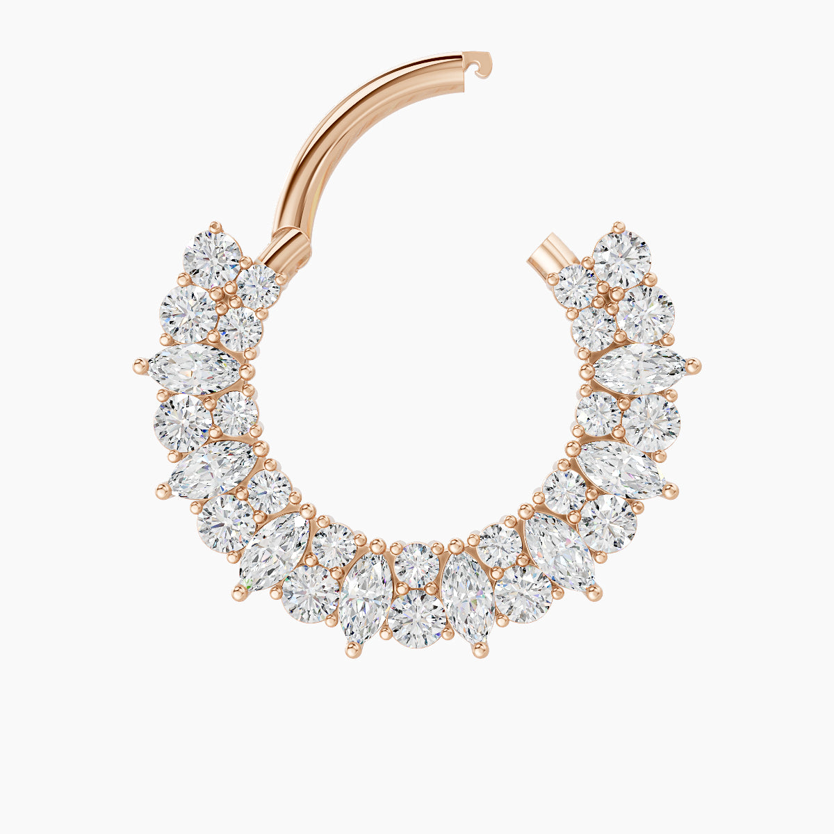 Reina | 18k Rose Gold 9.5 mm Diamond Septum Piercing