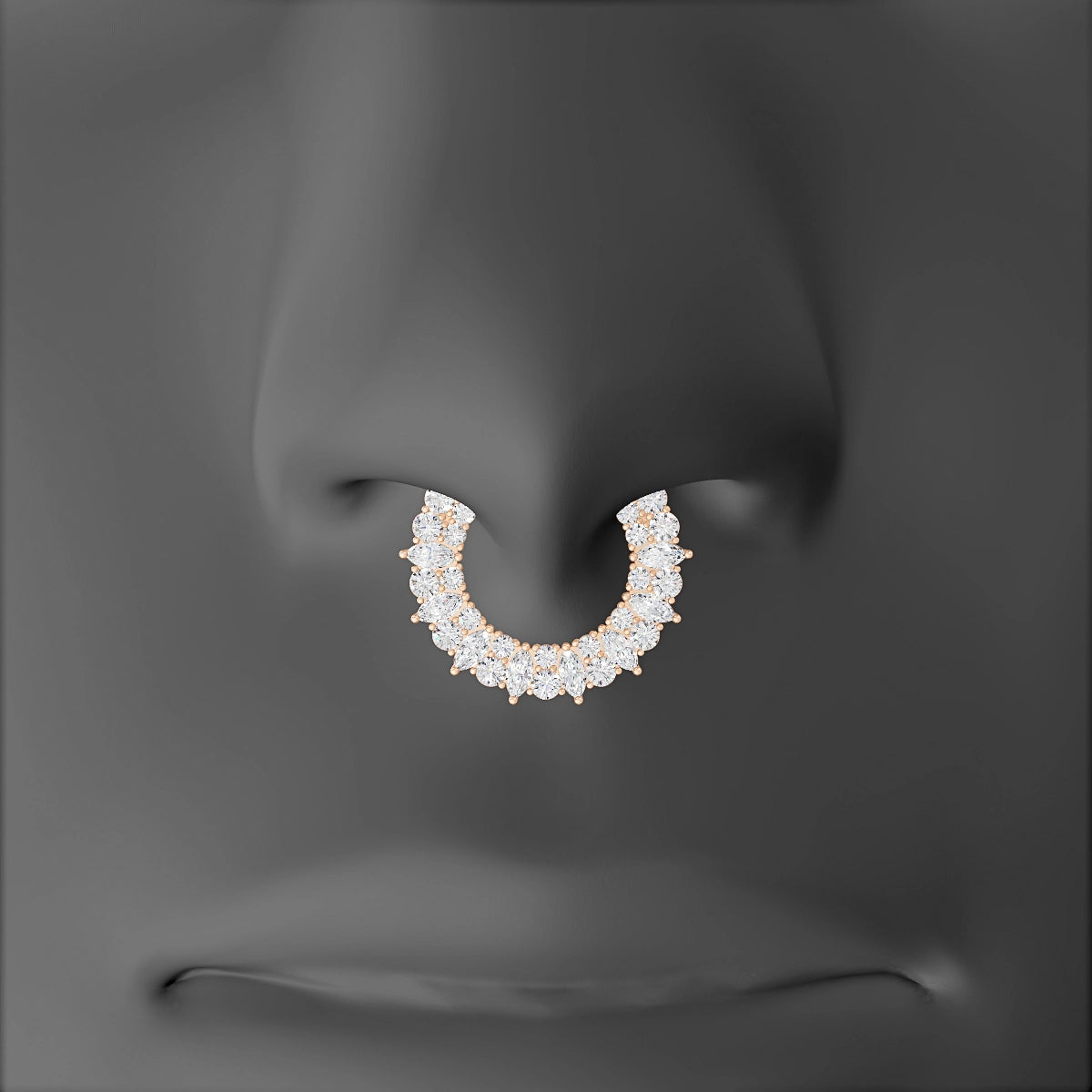 Reina | 18k Rose Gold 9.5 mm Diamond Septum Piercing