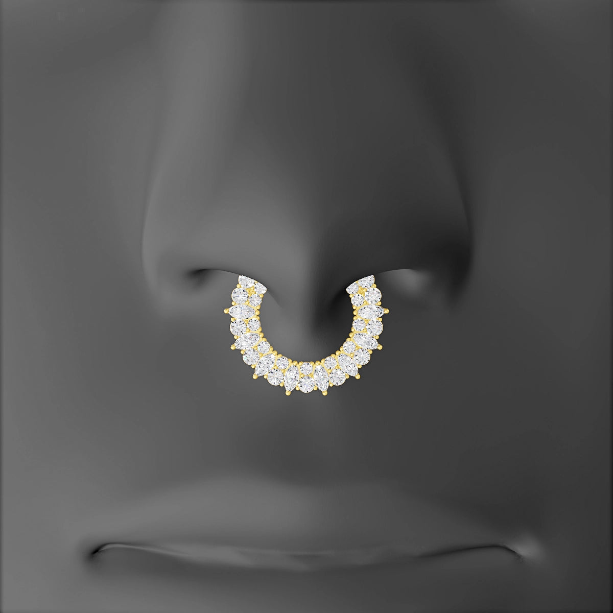 Reina | 18k Yellow Gold 9.5 mm Diamond Septum Piercing