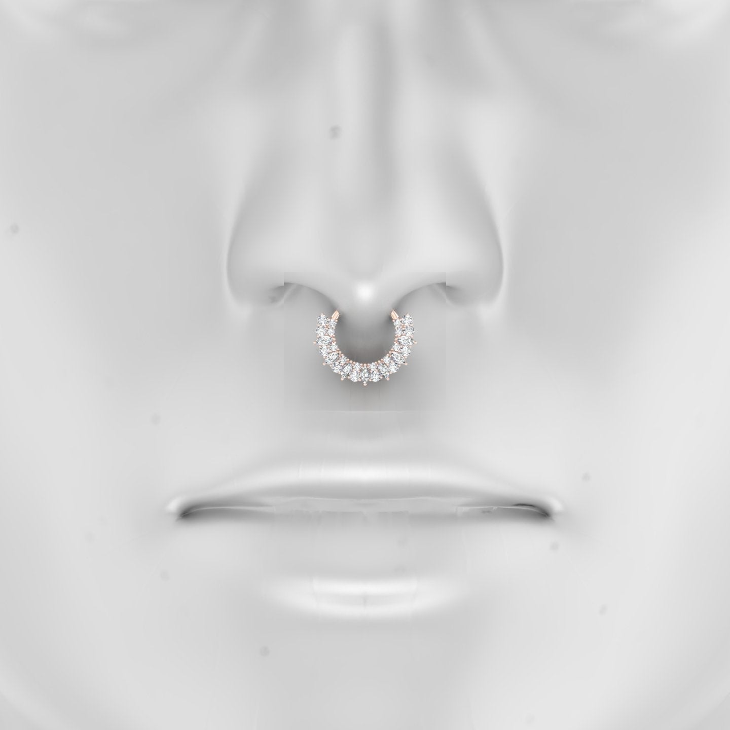 Reina | 18k Rose Gold 9.5 mm Diamond Septum Piercing