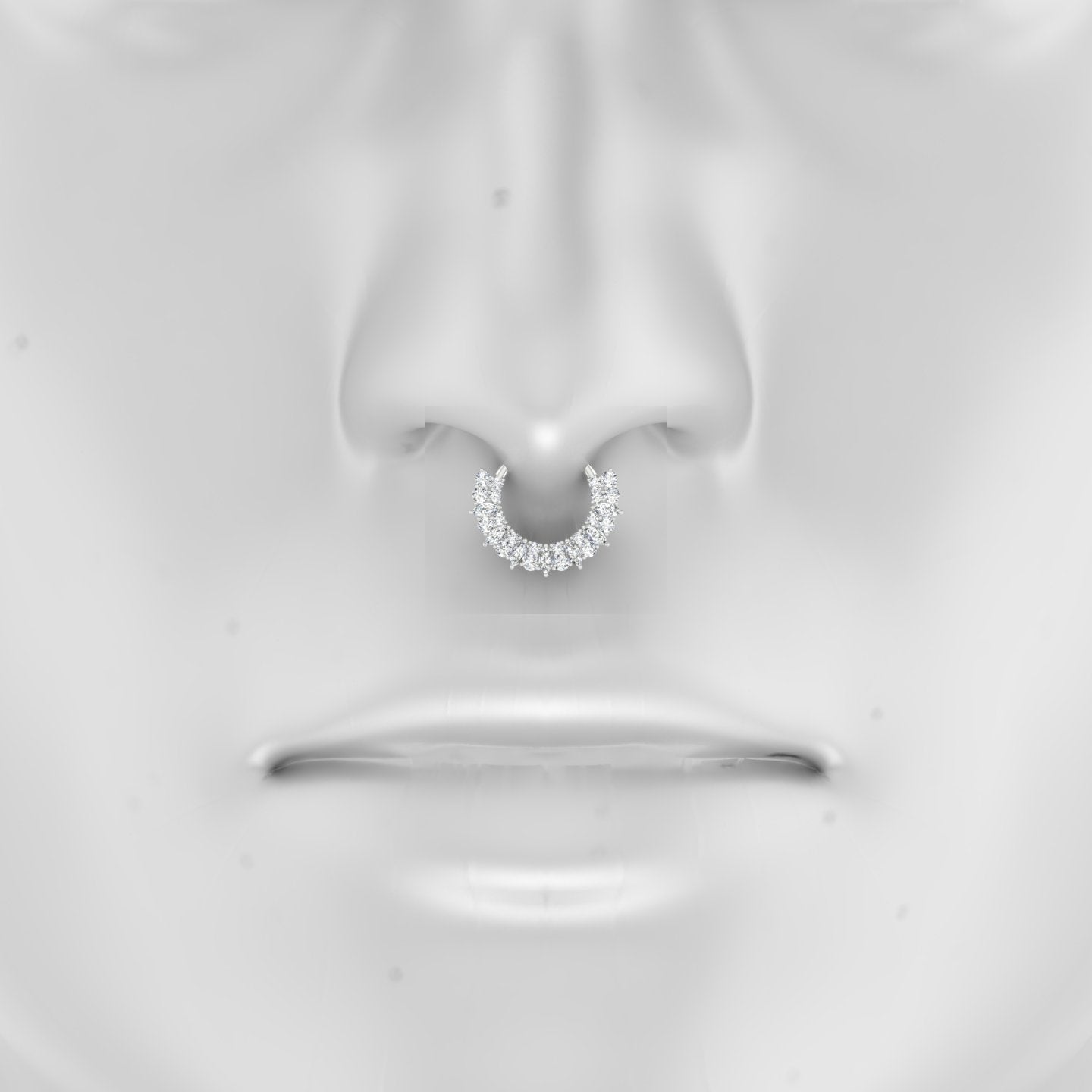 Reina | 18k White Gold 9.5 mm Diamond Septum Piercing