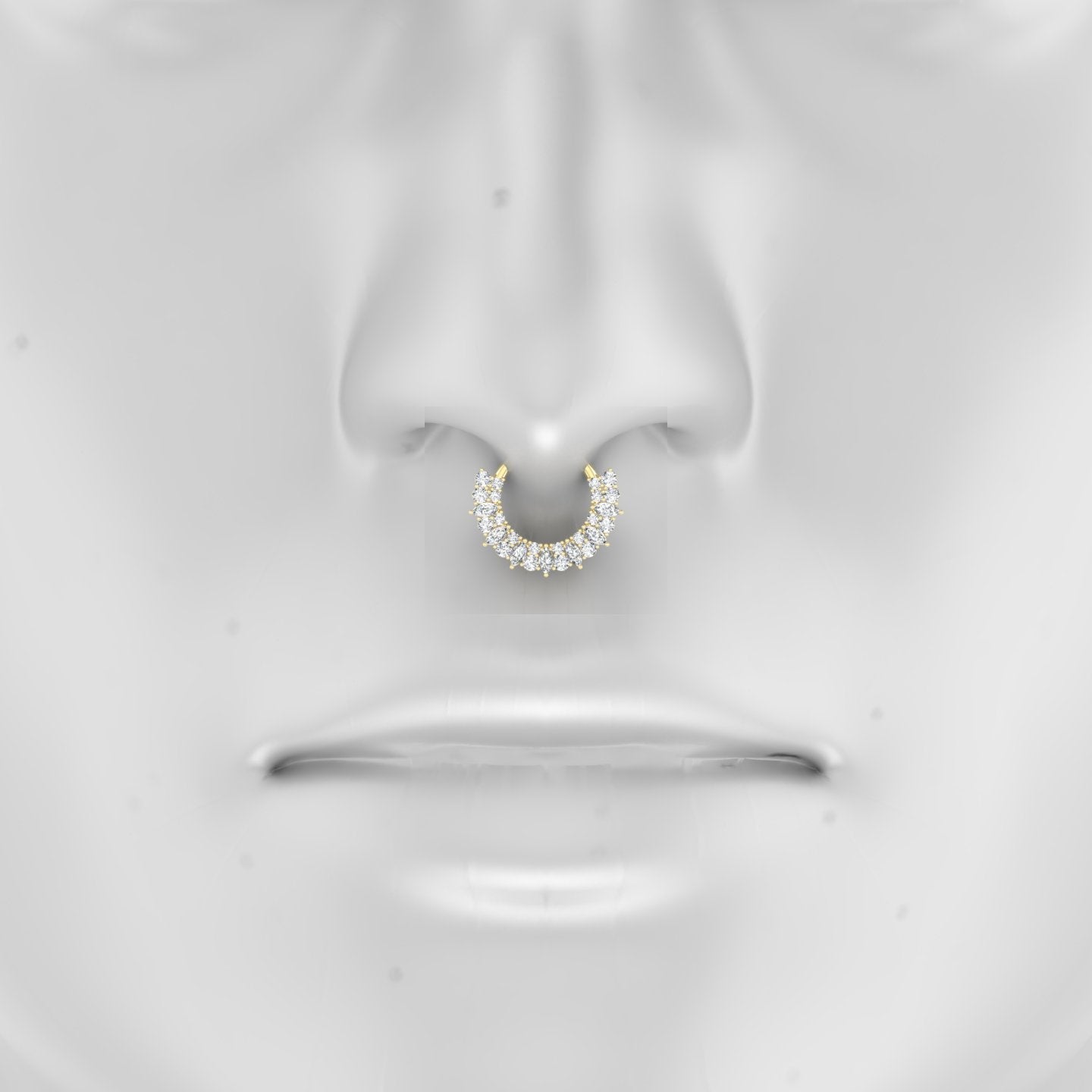 Reina | 18k Yellow Gold 9.5 mm Diamond Septum Piercing