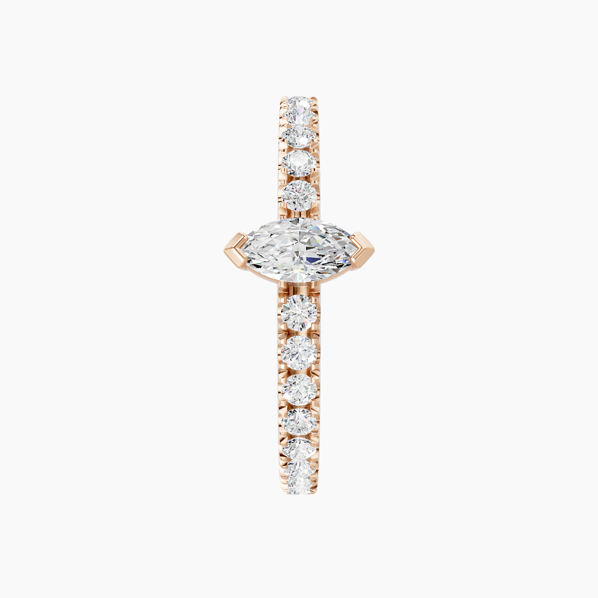 Rhea | 18k Rose Gold 11 mm Diamond Hoop Piercing