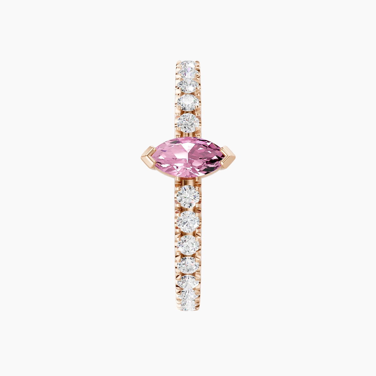 Rhea | 18k Rose Gold 11 mm Pink Sapphire & Diamond Hoop Piercing