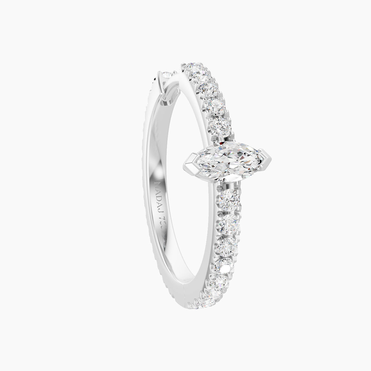 Rhea | 18k White Gold 11 mm Diamond Hoop Piercing
