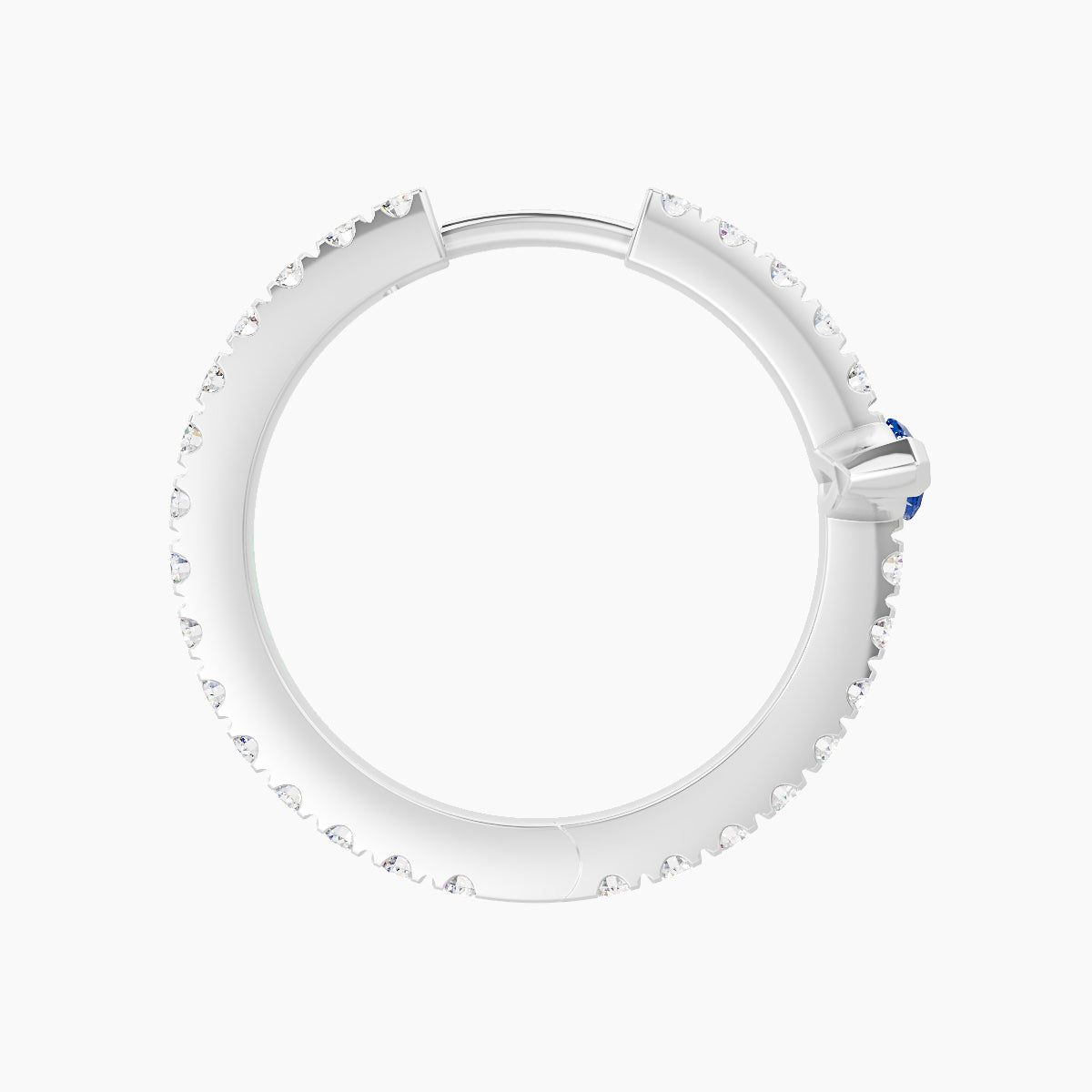 Rhea | 18k White Gold 11 mm Sapphire & Diamond Hoop Piercing