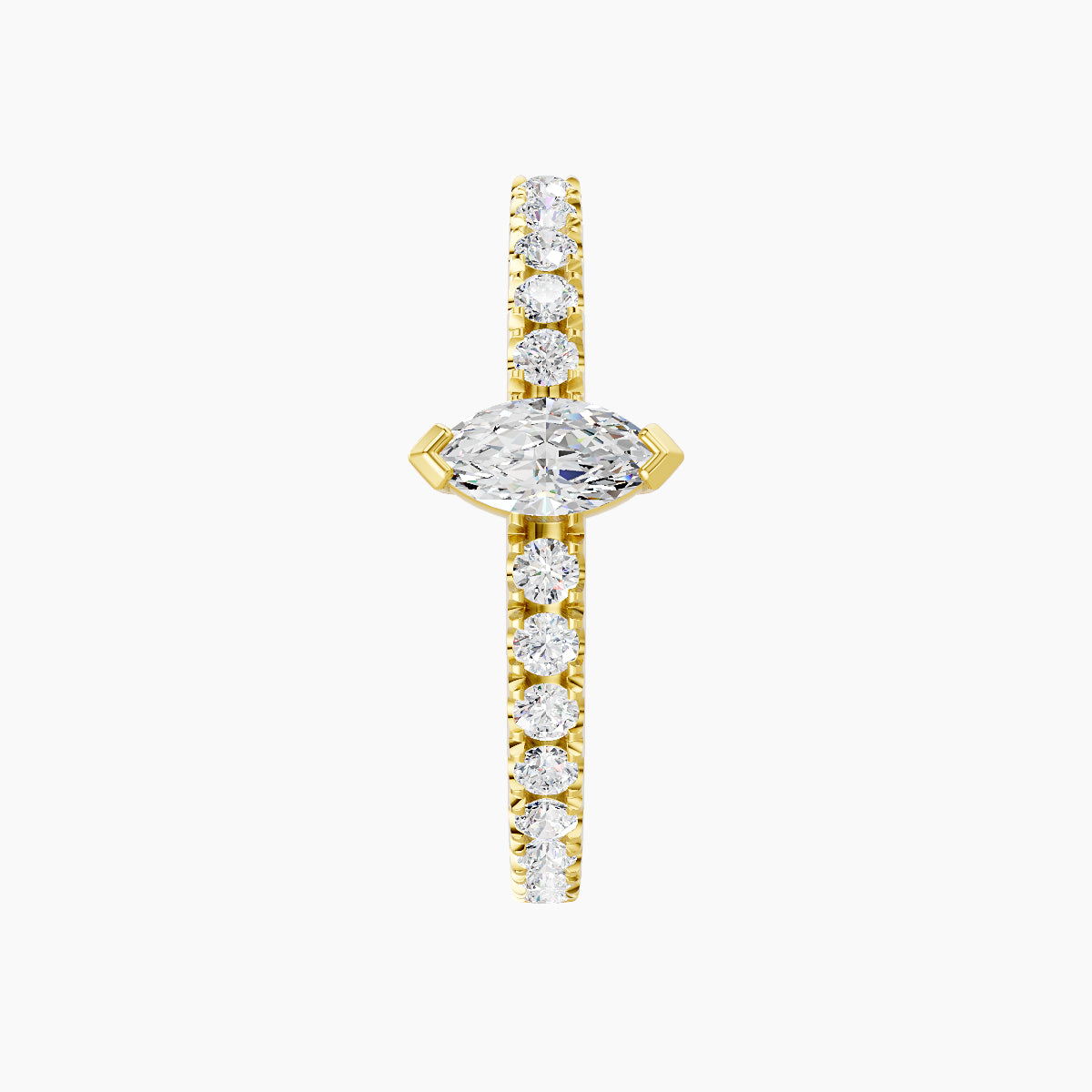 Rhea | 18k Yellow Gold 11 mm Diamond Hoop Piercing