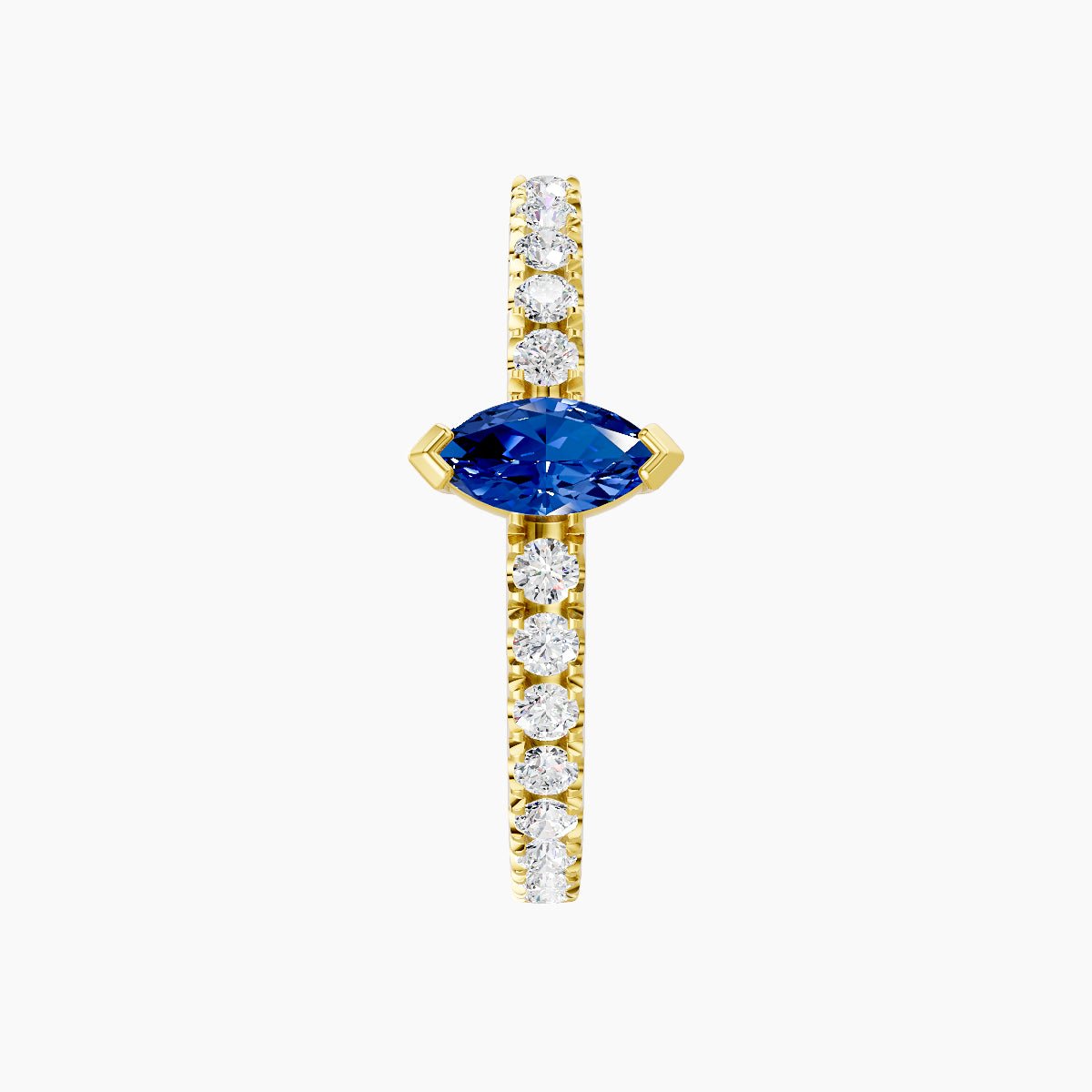 Rhea | 18k Yellow Gold 11 mm Sapphire & Diamond Hoop Piercing