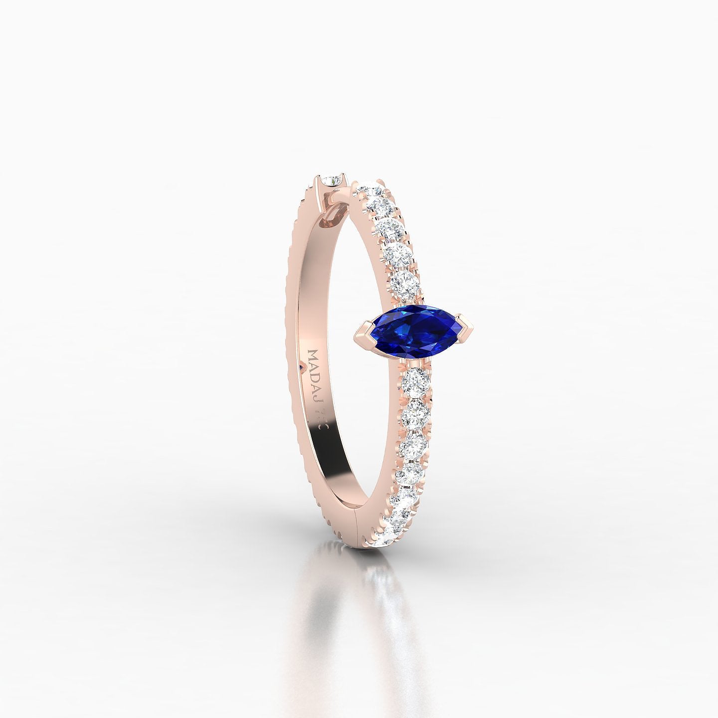 Rhea | 18k Rose Gold 11 mm Sapphire & Diamond Hoop Piercing