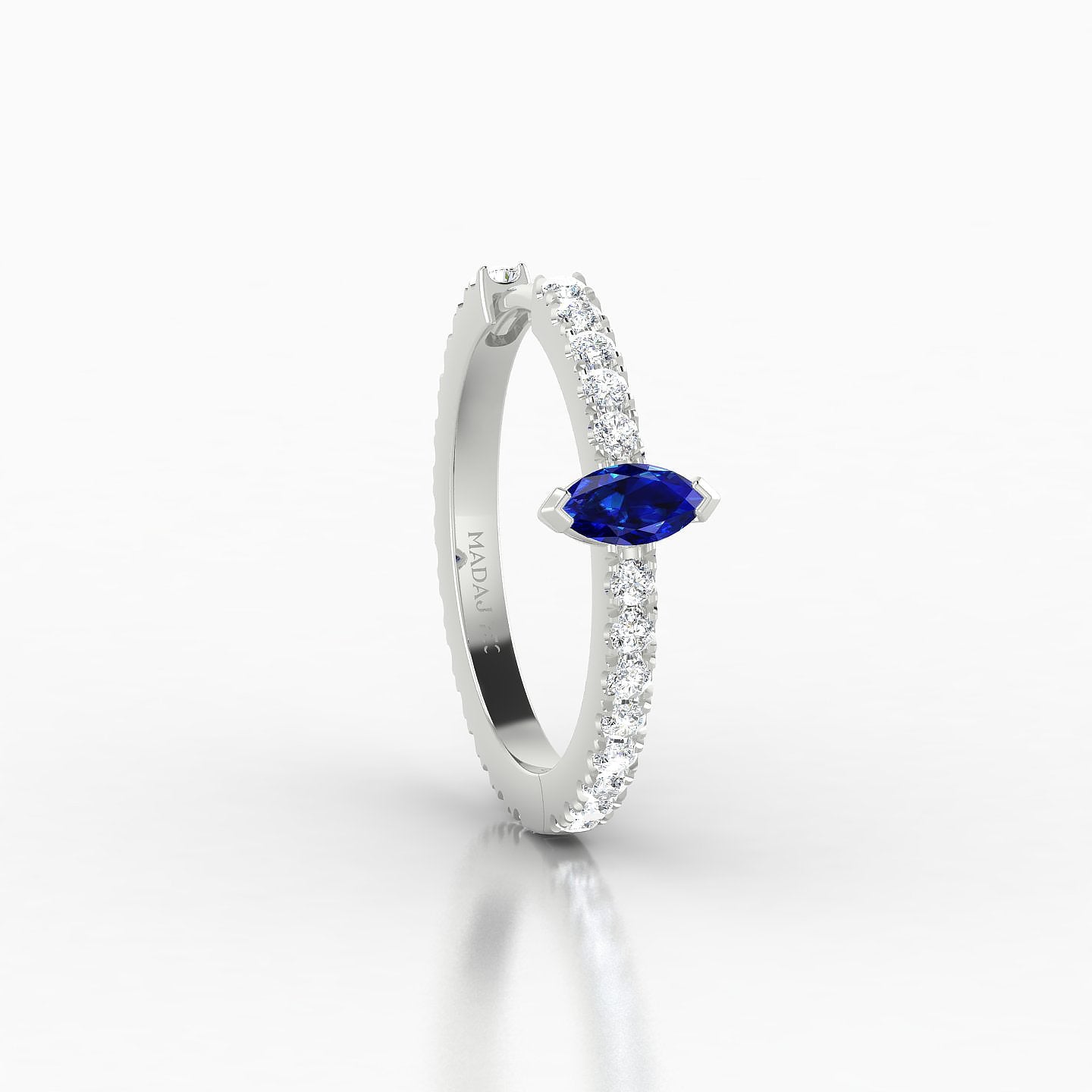 Rhea | 18k White Gold 11 mm Sapphire & Diamond Hoop Piercing