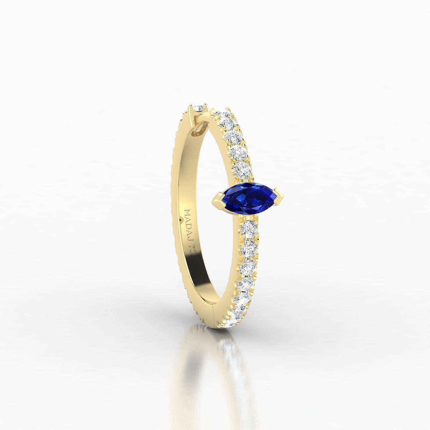 Rhea | 18k Yellow Gold 11 mm Sapphire & Diamond Hoop Piercing