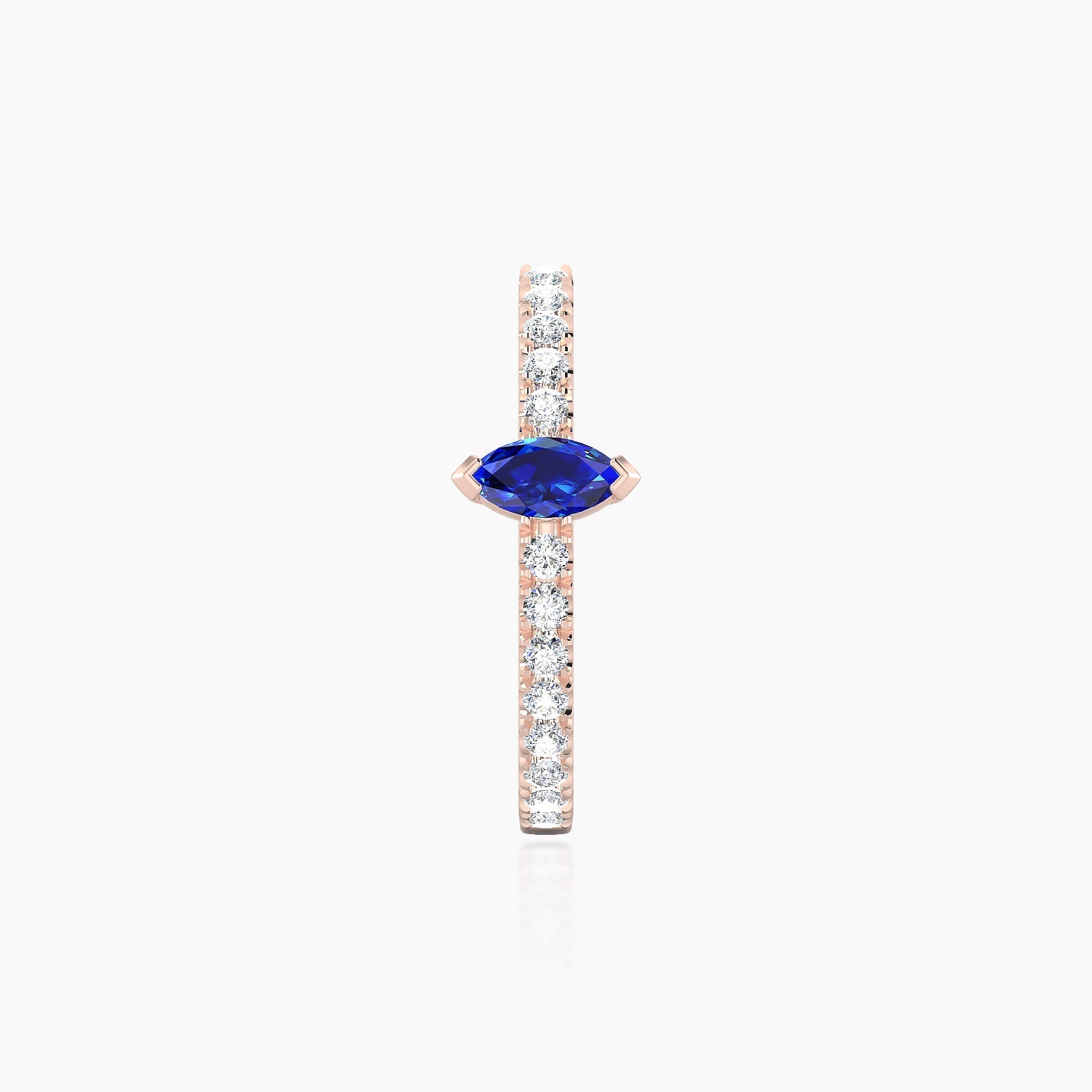 Rhea | 18k Rose Gold 11 mm Sapphire & Diamond Hoop Piercing