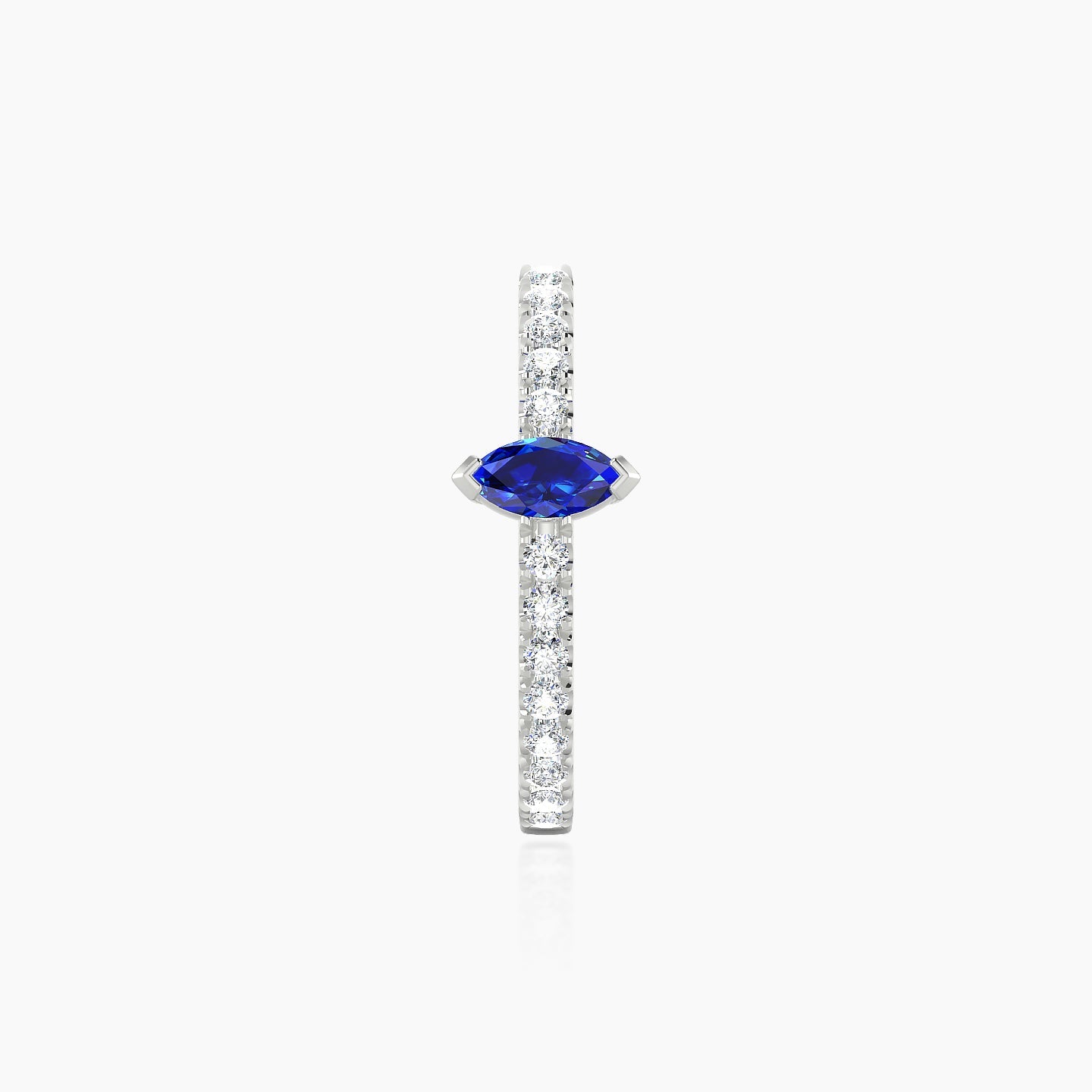 Rhea | 18k White Gold 11 mm Sapphire & Diamond Hoop Piercing