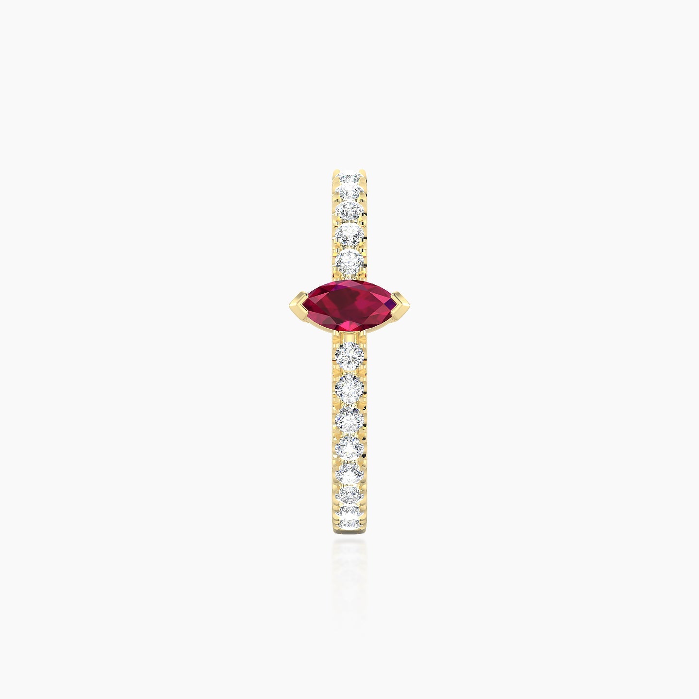 Rhea | 18k Yellow Gold 11 mm Ruby & Diamond Hoop Piercing