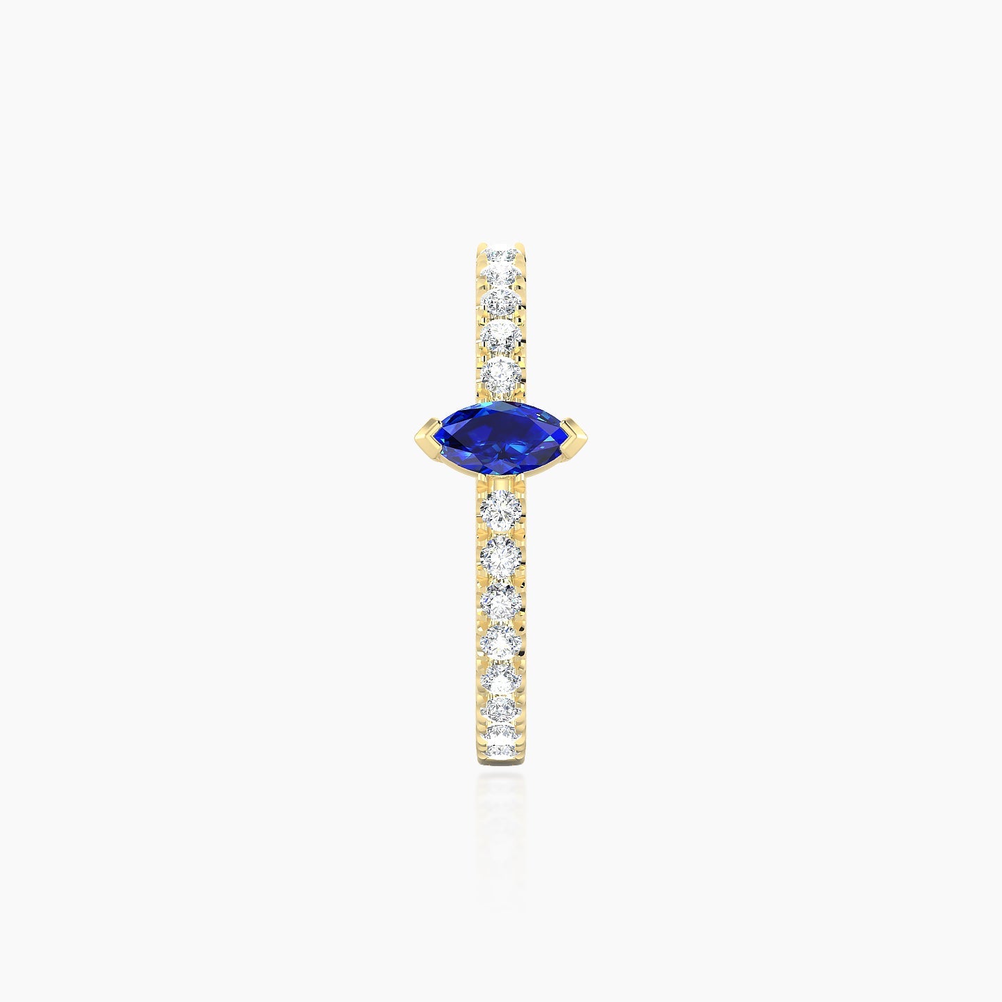 Rhea | 18k Yellow Gold 11 mm Sapphire & Diamond Hoop Piercing