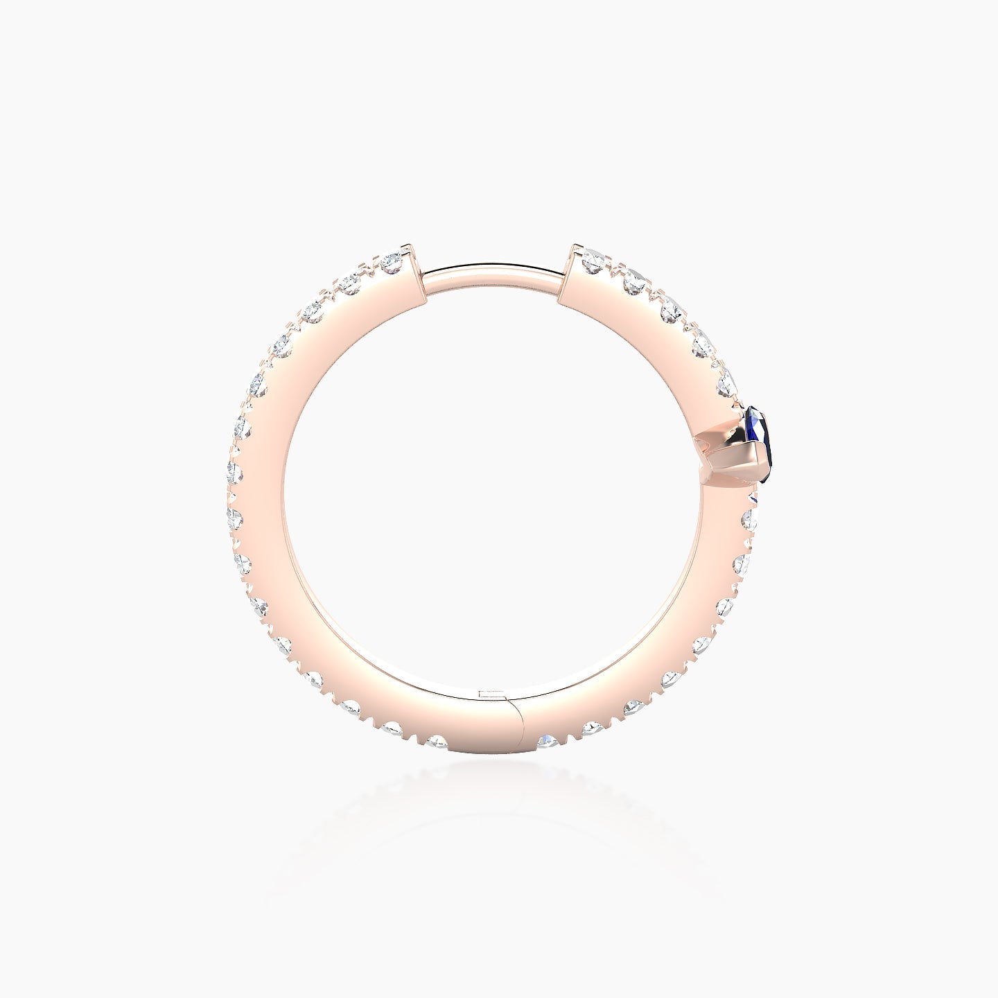 Rhea | 18k Rose Gold 11 mm Sapphire & Diamond Hoop Piercing