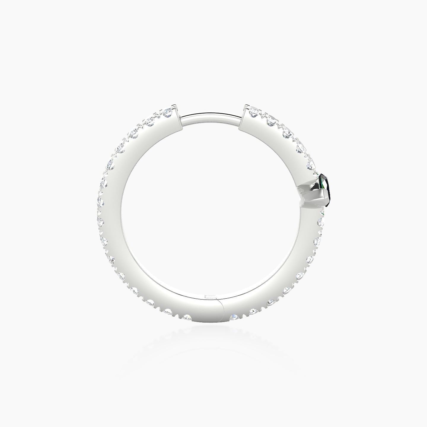 Rhea | 18k White Gold 11 mm Emerald & Diamond Hoop Piercing