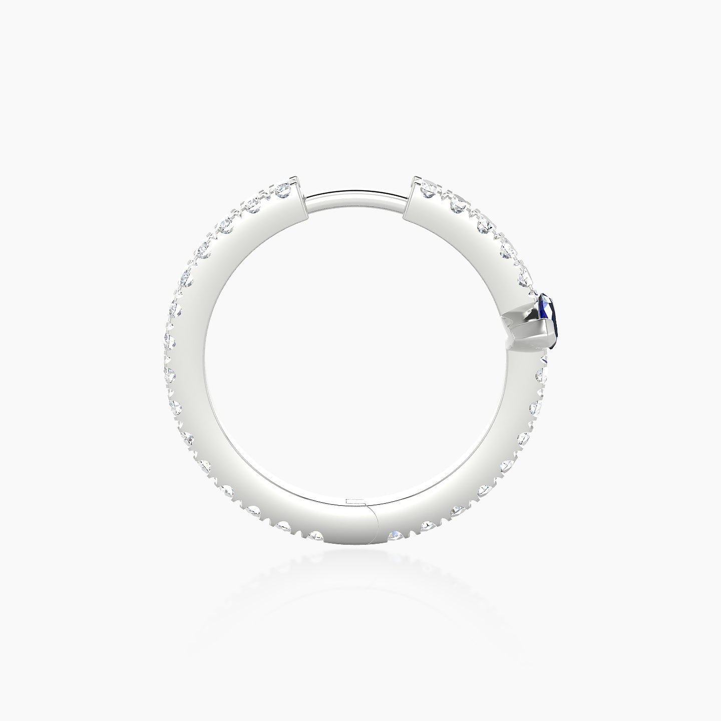 Rhea | 18k White Gold 11 mm Sapphire & Diamond Hoop Piercing