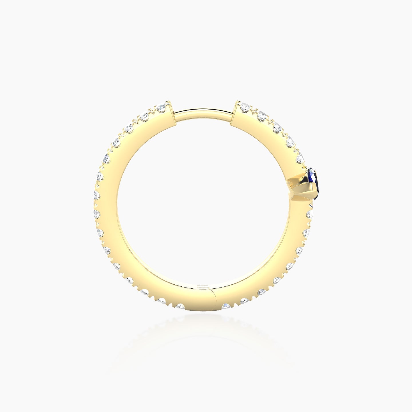 Rhea | 18k Yellow Gold 11 mm Sapphire & Diamond Hoop Piercing