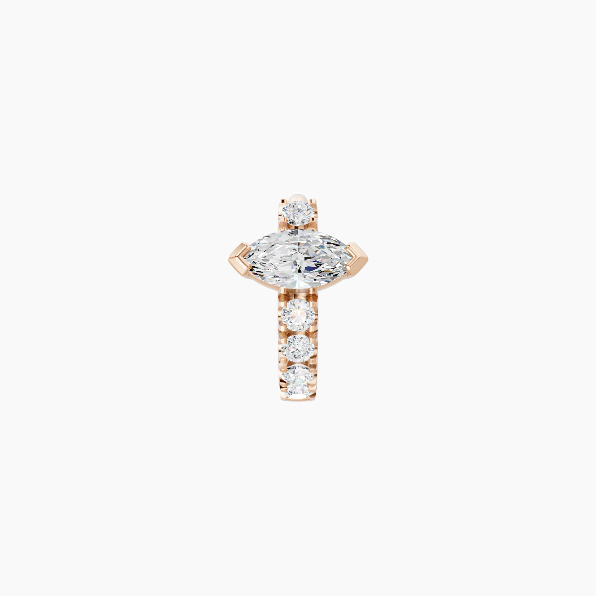 Rhea | 18k Rose Gold 5 mm Diamond Hoop Piercing